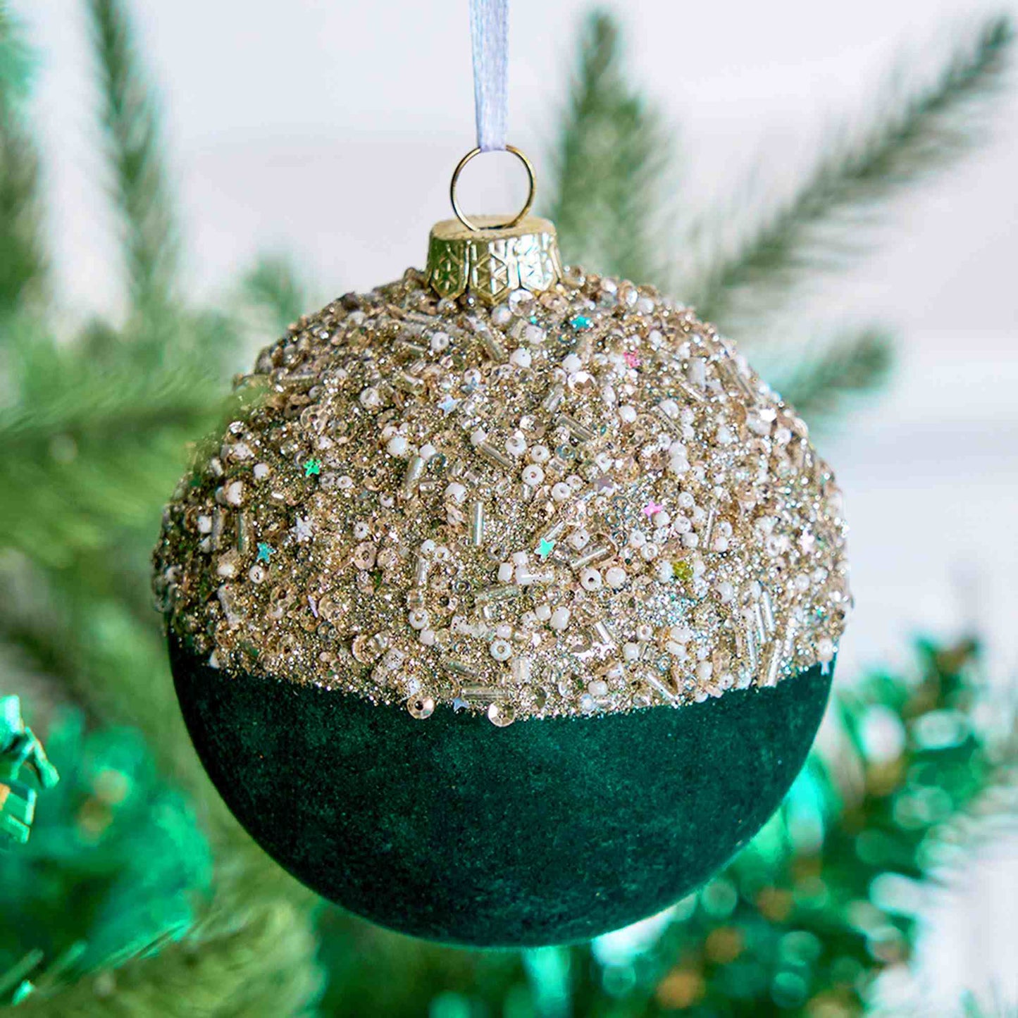 Brighthowl Christmas Velvet Balls With Glitter Accents