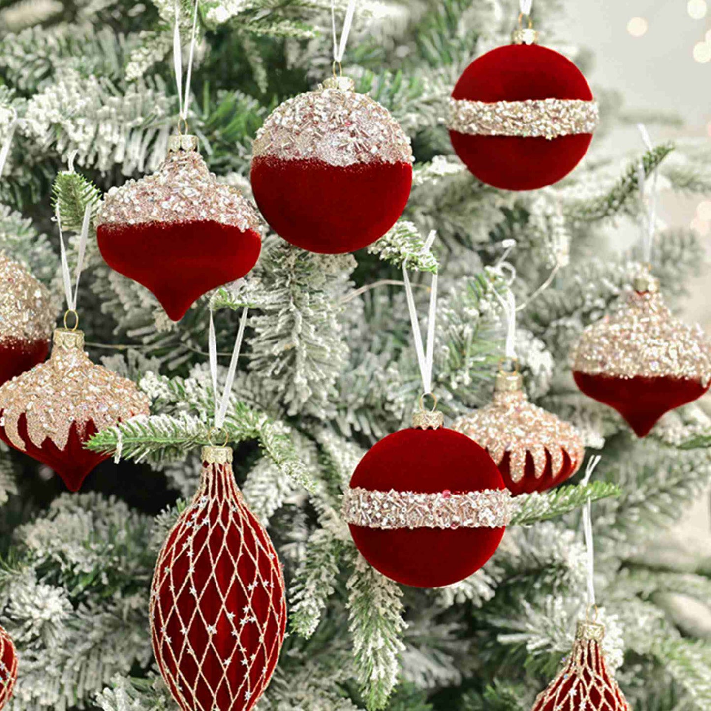 Brighthowl Christmas Velvet Balls With Glitter Accents