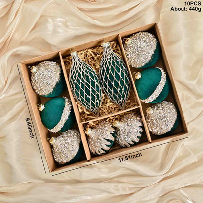 Brighthowl Christmas Velvet Balls With Glitter Accents