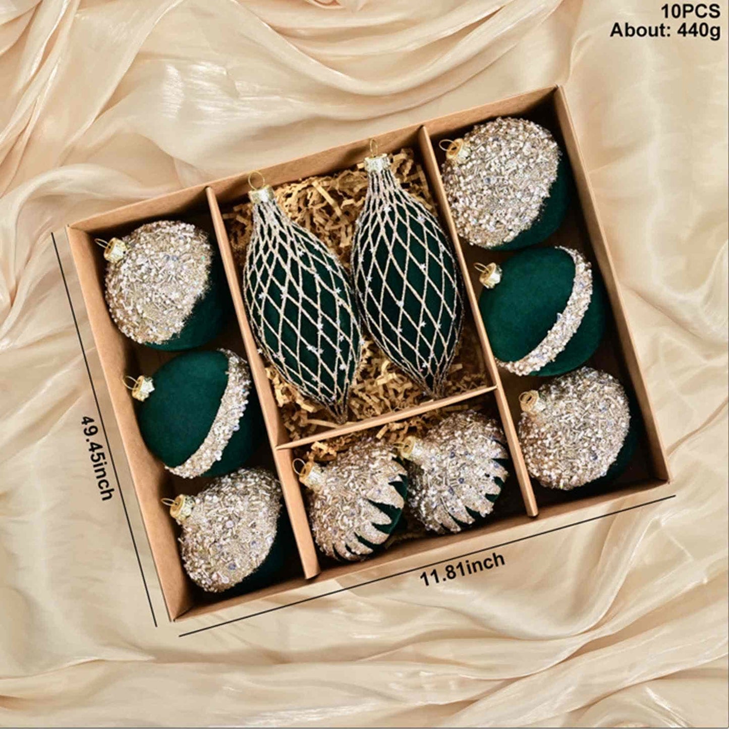 Brighthowl Christmas Velvet Balls With Glitter Accents