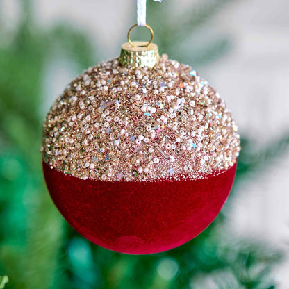 Brighthowl Christmas Velvet Balls With Glitter Accents