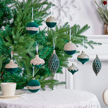 Brighthowl Christmas Velvet Balls With Glitter Accents