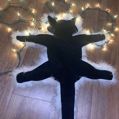 Brighthowl Aunt Bethany's Fried Cat Decorative Fur Trimmed Rug