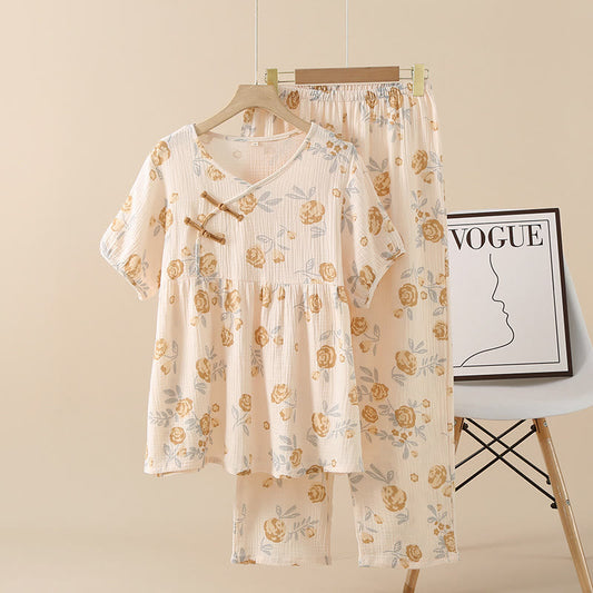 Brighthowl Rustic Rose Cotton Gauze Pajama Set