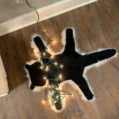 Brighthowl Aunt Bethany's Fried Cat Decorative Fur Trimmed Rug