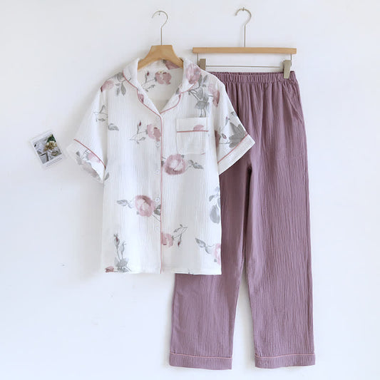 Brighthowl Rose Short Sleeve Summer Loungewear Set