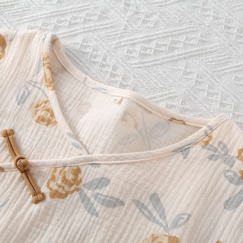 Brighthowl Rustic Rose Cotton Gauze Pajama Set