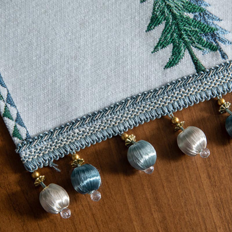Brighthowl Christmas Tree Table Runner with Tassel