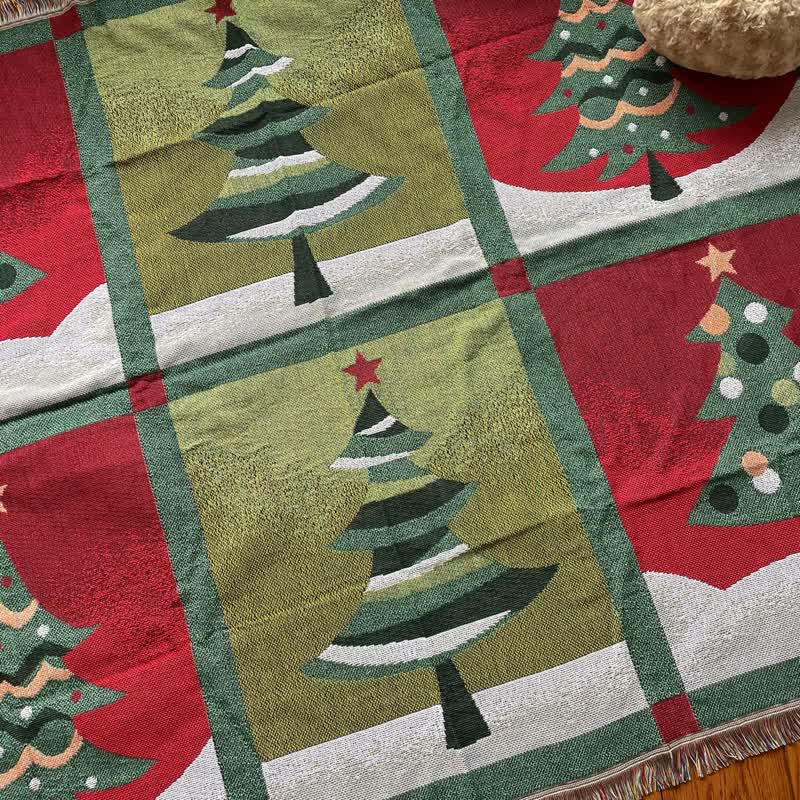Brighthowl Christmas Tree Home Decor Tassel Blanket
