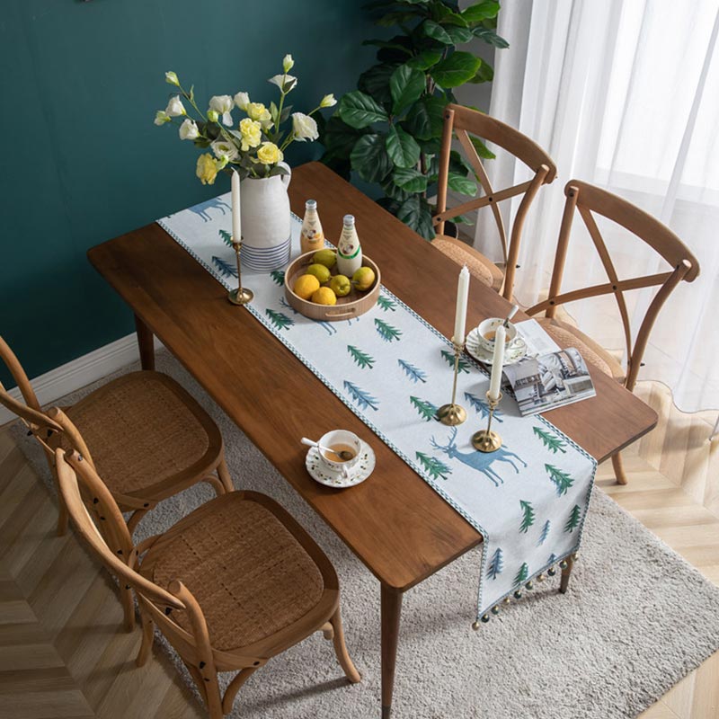 Brighthowl Christmas Tree Table Runner with Tassel